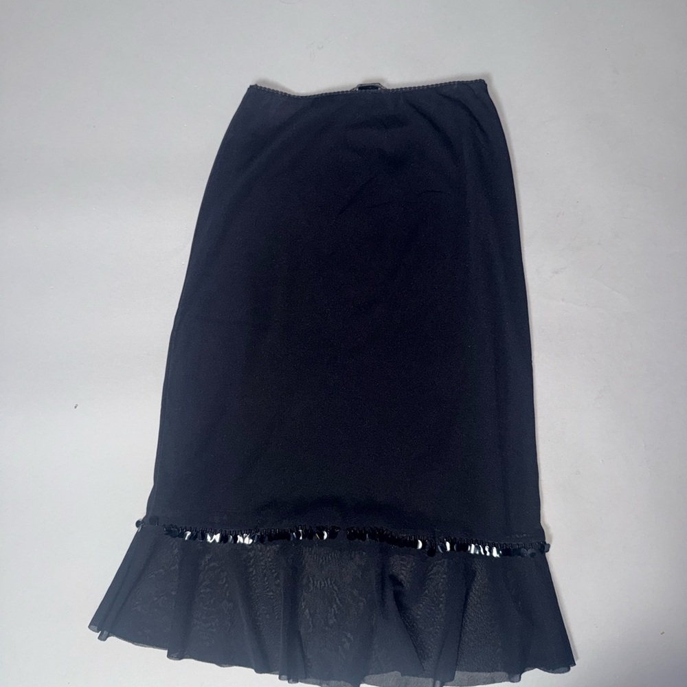 Vivienne Tam Black Pencil Skirt with Ruffle Detail
